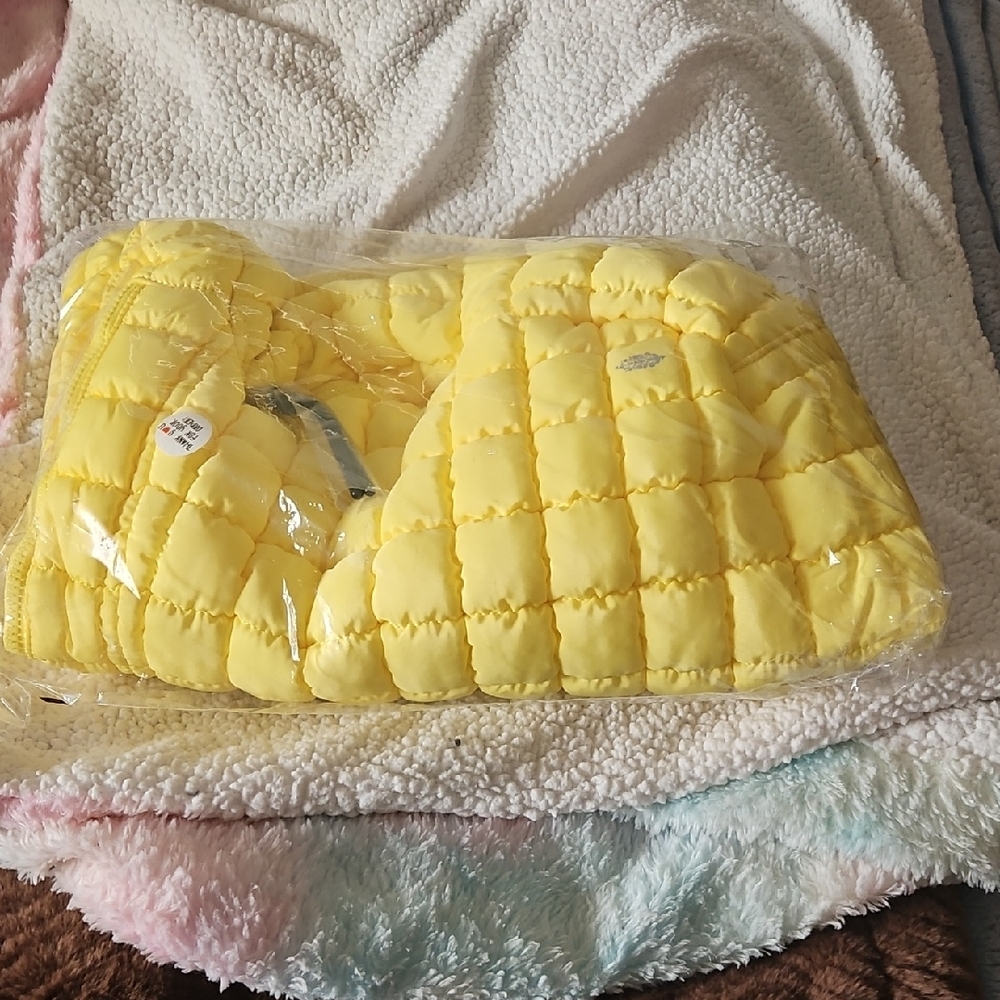 Free People Yellow Quilted Shoulder Bag Brand New Still In The Package
